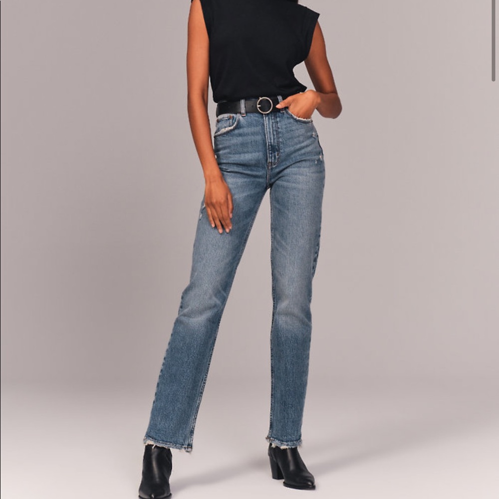 90s ultra high rise straight Jean